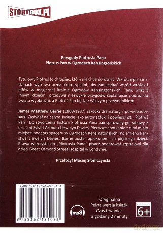 Piotruś Pan w Ogrodach Kensingtońskich - James M. Barrie [AUDIOBOOK] [CD-MP3]