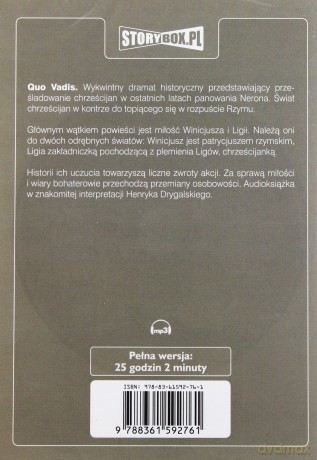 Quo Vadis - Henryk Sienkiewicz [AUDIOBOOK] [CD-MP3]