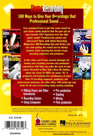 Home Recording 100 Tips And Tricks [DVD]