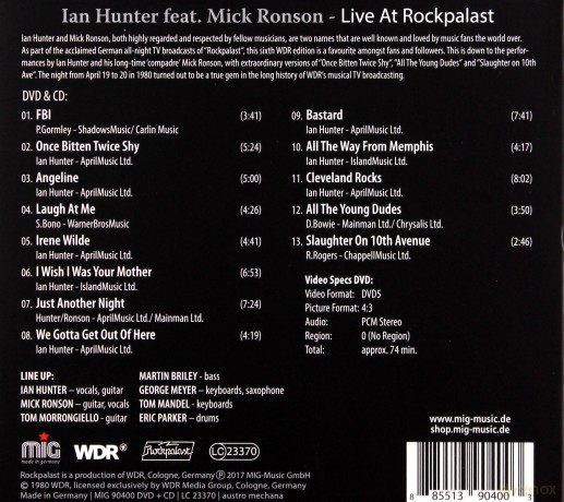Ian Hunter Band (Feat. Mick Ronson): Live At Rockpalast 1980 [2CD]