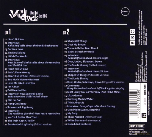 Yardbirds: Live At The Bbc [2CD]