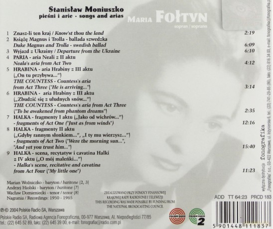 Maria Fołtyn: Pieśni i arie [CD]