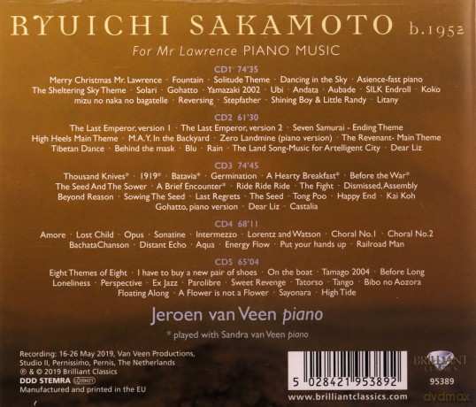 Jeroen Van Veen: Sakamoto: For Mr Lawrence Piano Music [5CD]