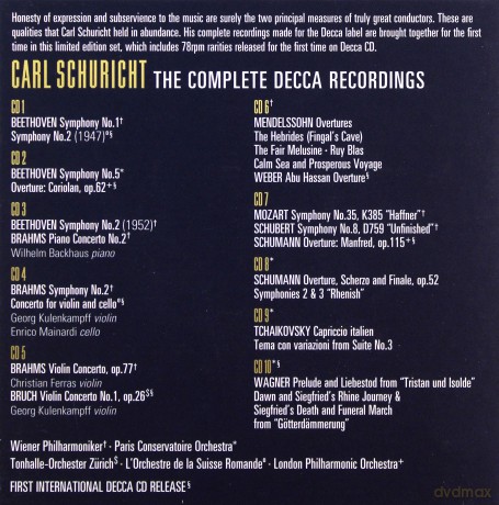 Carl Schuricht: The Complete Decca Recordings [10CD]