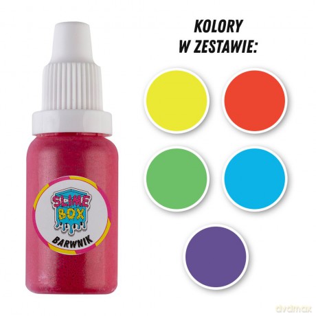 Barwniki w płynie 15ml zestaw nr 1 - 5 kolorów (żółty/czerwony/zielony/błękitny/fioletowy)