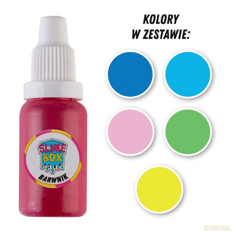 Barwniki w płynie 15ml zestaw nr 3 - 5 kolorów (niebieski/błekitny/baby pink/zielony/zółty)
