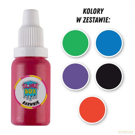 Barwniki w płynie 15ml zestaw nr 4 - 5 kolorów (ciemny zielony/niebieski/fioletowy/czarny/czerwony)