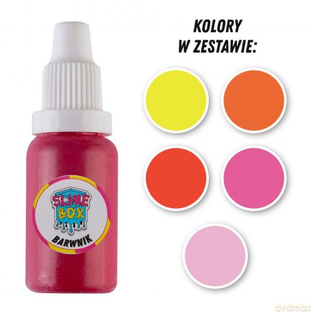 Barwniki w płynie 15ml zestaw nr 5 - 5 kolorów (żółty/pomarańczowy/czerwony/różowy/baby pink)