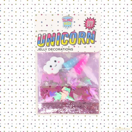 Gotowy slime jelly charms set unicorn