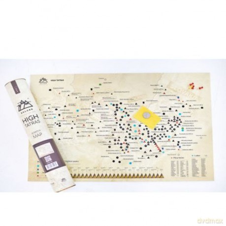 Mapa zdrapka szczytów górskich. Tatry wysokie 40x60cm