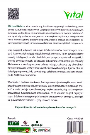 Olej z alg. Najzdrowsze źródło kwasów omega-3. Wsparcie układu krążenia, odporności i pracy mózgu - Michael Nehls [KSIĄŻKA]