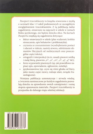 Paszport trzecioklasisty. Język polski klasy 1-3 [KSIĄŻKA]