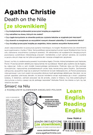 Śmierć na Nilu. Death on the Nile z podręcznym słownikiem angielsko-polskim poziom A2-B1 - Agatha Christie [KSIĄŻKA]