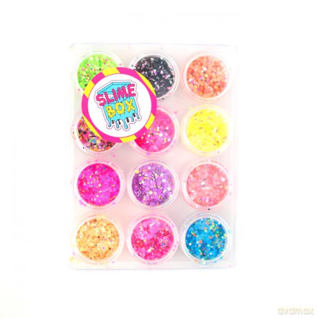Zestaw confetti mini brokatów 12 kolorów