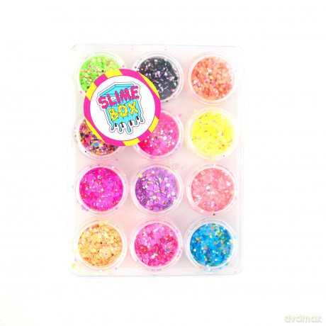 Zestaw confetti mini brokatów 12 kolorów