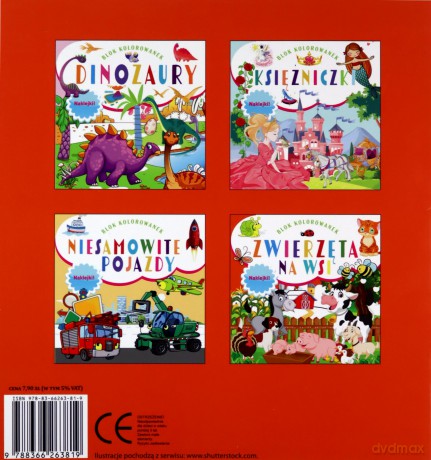 Zwierzęta na wsi. Blok kolorowanek + naklejki [KSIĄŻKA]