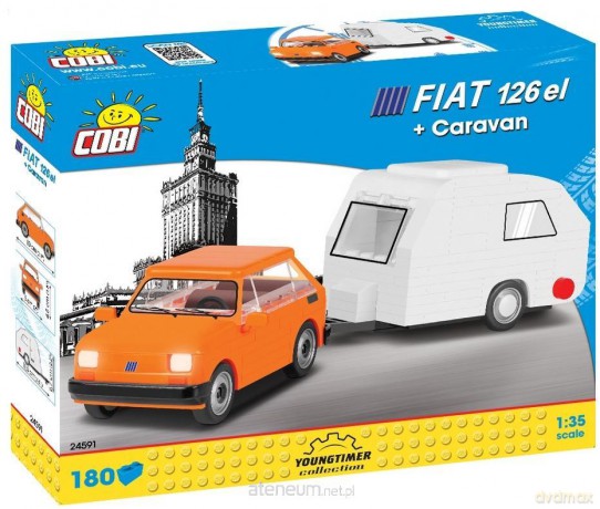 Cars Fiat 126P + Caravan [KLOCKI]