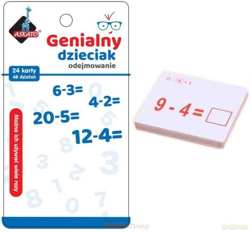 Genialny dzieciak -fiszki matematyczne odejmowanie