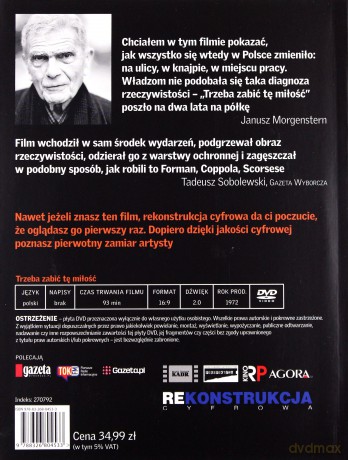 Trzeba zabić tę miłość - Janusz Morgenstern (Mistrzowie Polskiego Kina) (Tom 10) (booklet) [DVD]
