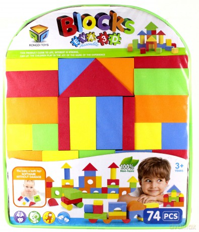 Klocki piankowe plecak 74 el. [KLOCKI]