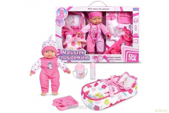 Lalka maluszek z nosidełkiem 30 cm