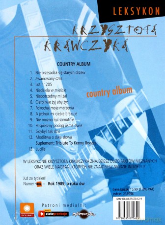 Leksykon Krzysztofa Krawczyka 15: Country album [CD]+[książka]