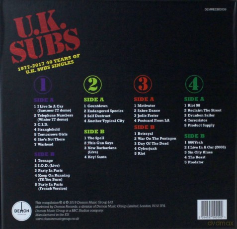 Uk Subs: 1977-2017 - 40 Years Of Uk Subs Singles [4xWinyl]