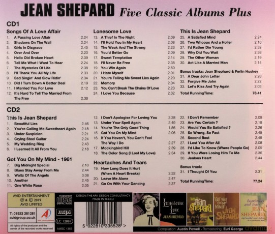 Jean Shepard: Five Classic Albums Plus [CD]