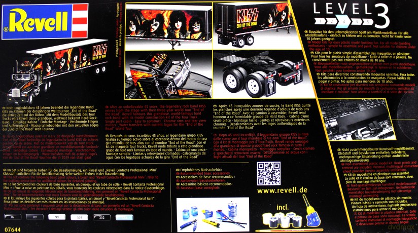 Revell RV07644 07644 KISS Tour Truck Gift Set Plastic Model kit 1:32