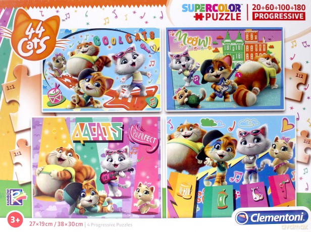 CLEMENTONI 20+60+100+180 el. 44 koty [PUZZLE]