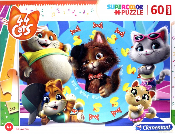 CLEMENTONI 60 el. Maxi Super Kolor 44 koty [PUZZLE]