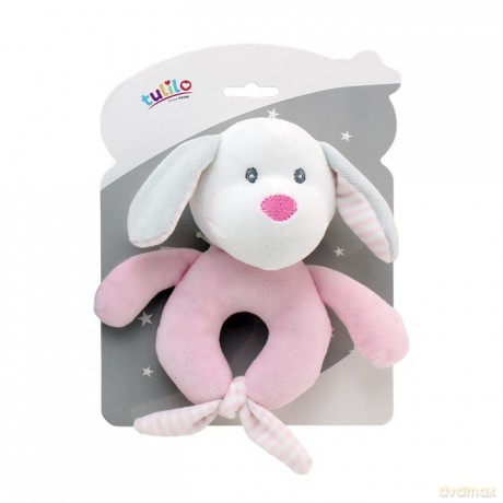 Grzechotka New Baby Piesek biały 16 cm