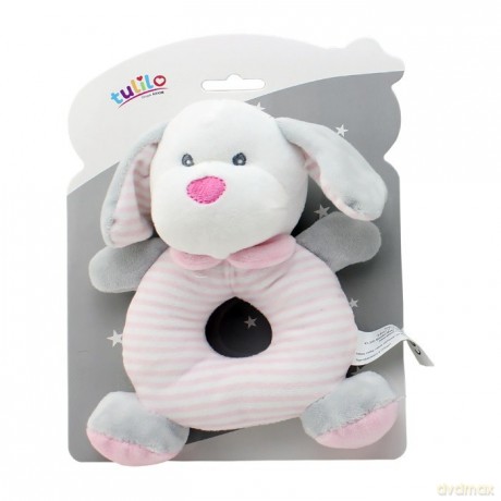 Grzechotka New Baby Piesek biały 17 cm