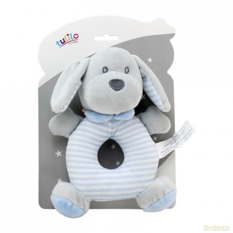 Grzechotka New Baby Piesek niebieski 17 cm