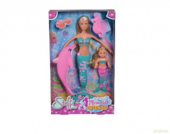 Lalka Steffi i Evi Syrenki z delfinem