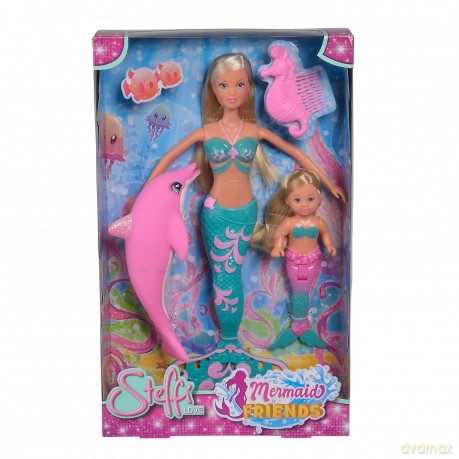 Lalka Steffi i Evi Syrenki z delfinem