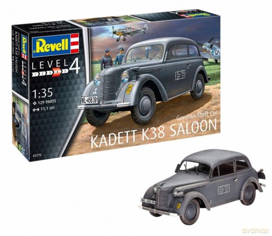 Model plastikowy niemiecki samochód sztabowy Kadett K38 Saloon