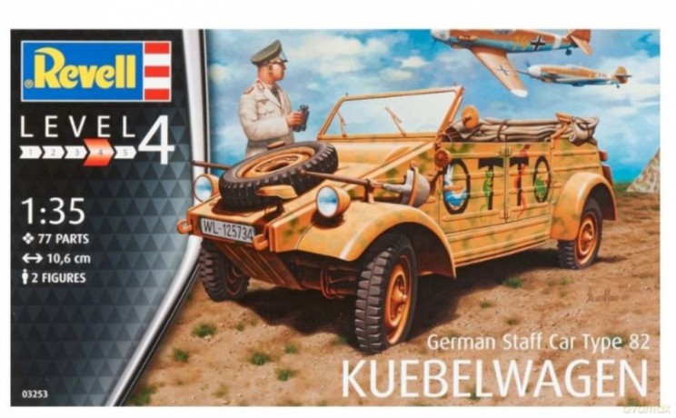 Model plastikowy niemiecki samochód sztabowy typ 82 Kubelwagen