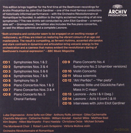 John Eliot Gardiner: Complete Beethoven Recordings On Archiv Produktion [15CD]