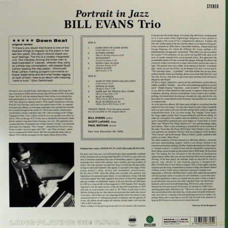 Bill Evans Trio: Portrait In Jazz [Winyl]