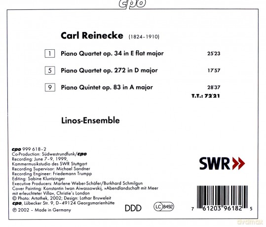 Linos Ensemble: Reineckepiano Quartets [CD]