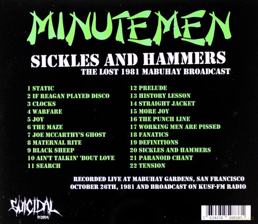 Minutemen: Sickles And Hammers: The Lost 1981 Mabuhay Broadcast [CD]