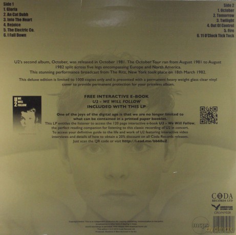 U2: The October Tour - The Ritz New York 18th March 1982 (Gold) [Winyl]
