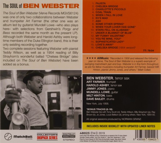 Ben Webster: The Soul Of Ben Webster [CD]