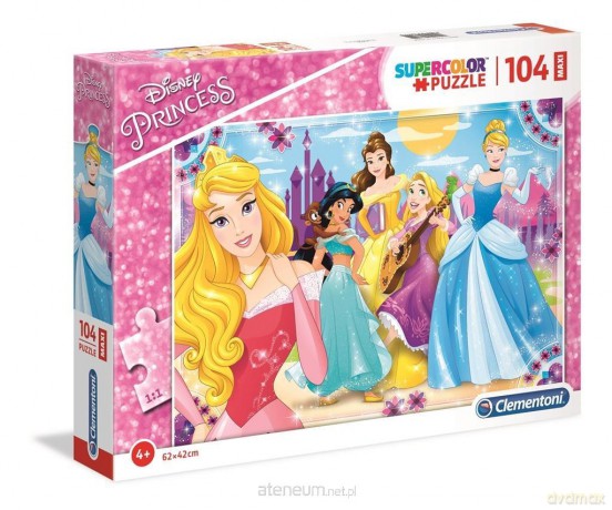 CLEMENTONI 104 el. Maxi Superkolor Princess [PUZZLE]