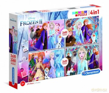 CLEMENTONI 2x20+2x60 el. Super kolor Frozen 2 [PUZZLE]