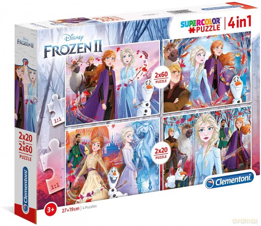 CLEMENTONI 2x20+2x60 el. Super kolor Frozen 2 [PUZZLE]