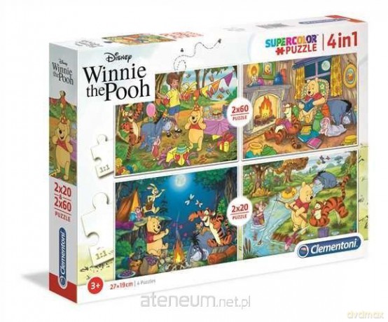 CLEMENTONI 2x20+2x60 el. Super kolor Winnie the Pooh [PUZZLE]