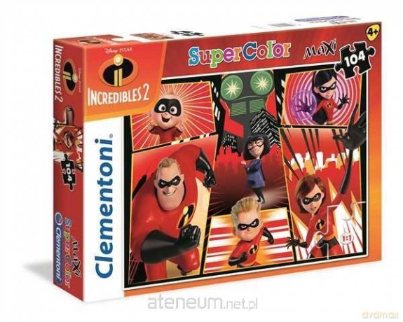 CLEMENTONI 60 el.. Maxi Super kolor Incredibles 2 [PUZZLE]