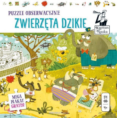 Kapitan Nauka. Puzzle obserwacyjne. Dzikie zwierzęta [PUZZLE]